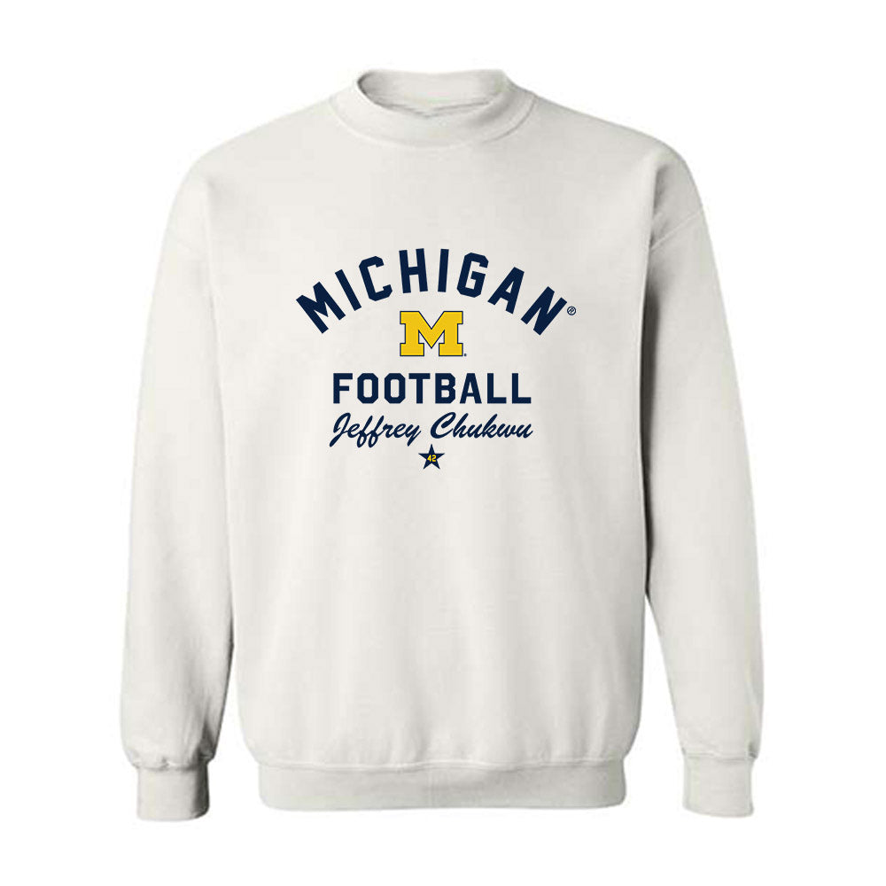 Michigan - NCAA Football : Jeffrey Chukwu - Classic Shersey Crewneck Sweatshirt-0