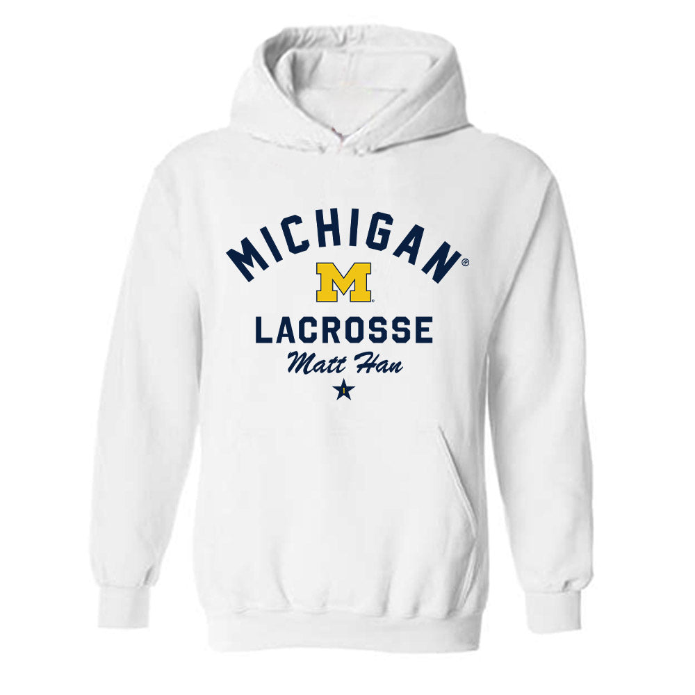 Michigan - NCAA Men's Lacrosse : Matt Han - Classic Shersey Hooded Sweatshirt-0
