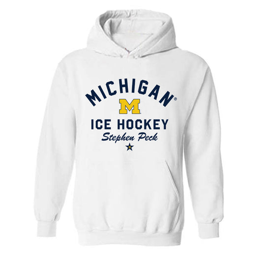Michigan - NCAA Men's Ice Hockey : Stephen Peck - Classic Shersey Hooded Sweatshirt-0