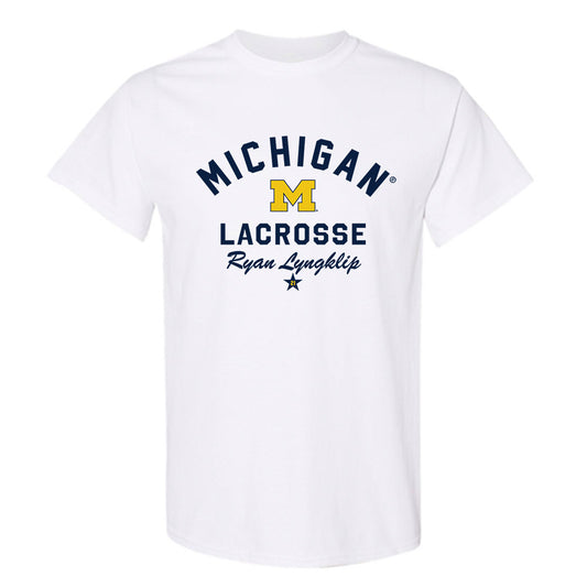 Michigan - NCAA Men's Lacrosse : Ryan Lyngklip - Classic Shersey T-Shirt-0
