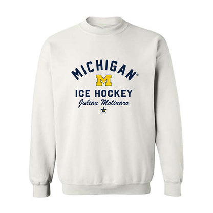 Michigan - NCAA Men's Ice Hockey : Julian Molinaro - Classic Shersey Crewneck Sweatshirt-0
