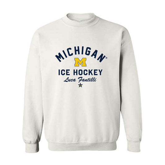 Michigan - NCAA Men's Ice Hockey : Luca Fantilli - Classic Shersey Crewneck Sweatshirt-0