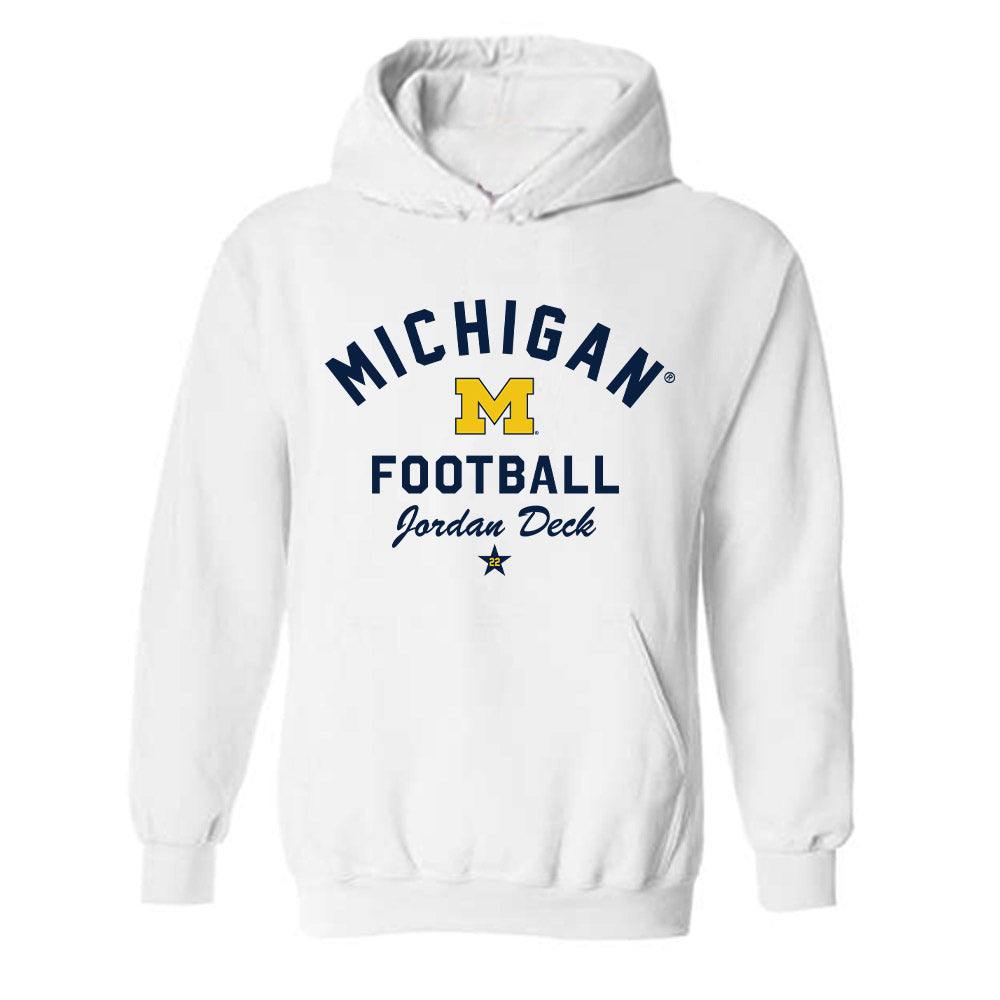 Michigan - NCAA Football : Jordan Deck - Classic Shersey Hooded Sweatshirt-0