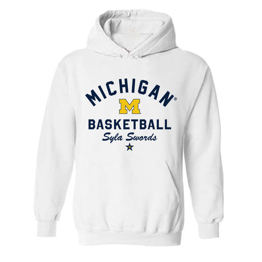 Michigan - NCAA Women's Basketball : Syla Swords - Classic Shersey Hooded Sweatshirt-0