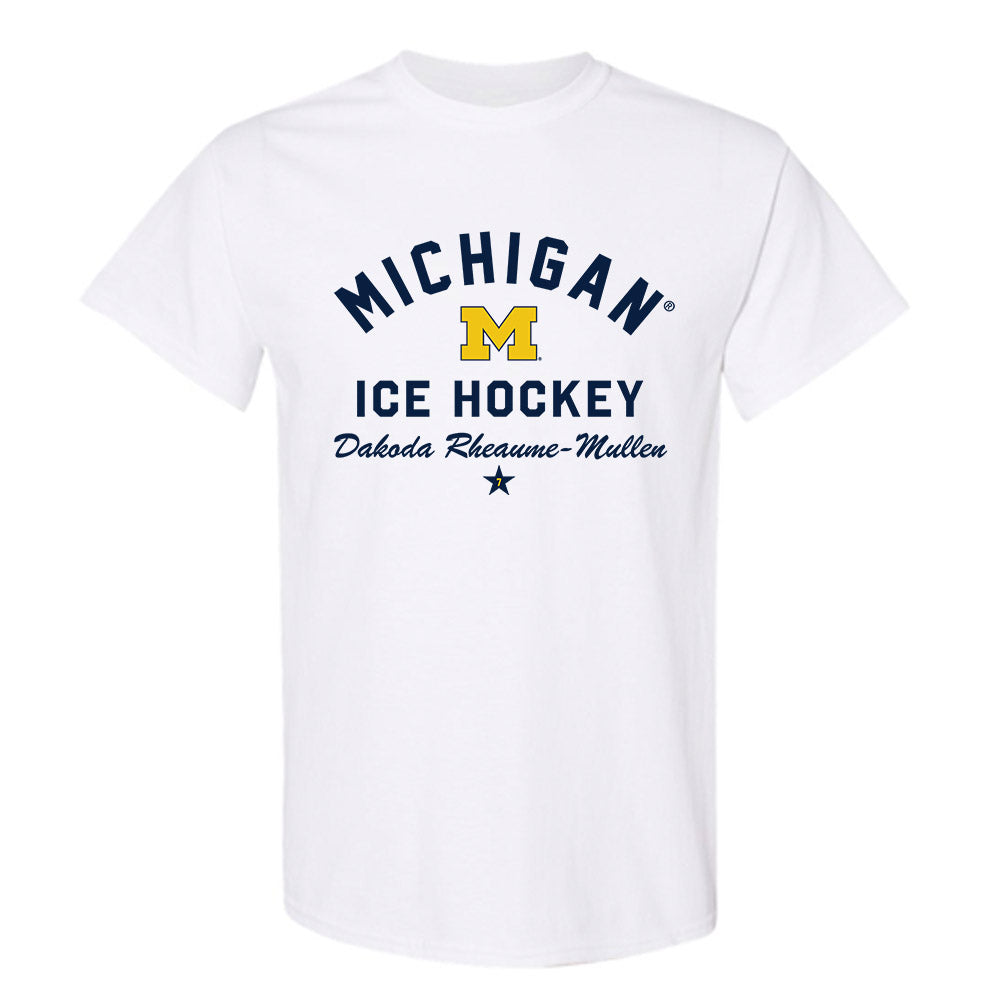 Michigan - NCAA Men's Ice Hockey : Dakoda Rheaume-Mullen - Classic Shersey T-Shirt-0