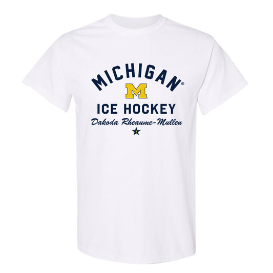 Michigan - NCAA Men's Ice Hockey : Dakoda Rheaume-Mullen - Classic Shersey T-Shirt-0