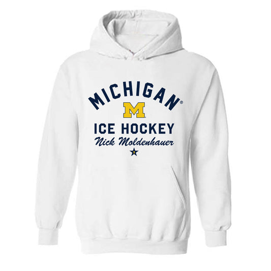 Michigan - NCAA Men's Ice Hockey : Nick Moldenhauer - Classic Shersey Hooded Sweatshirt-0