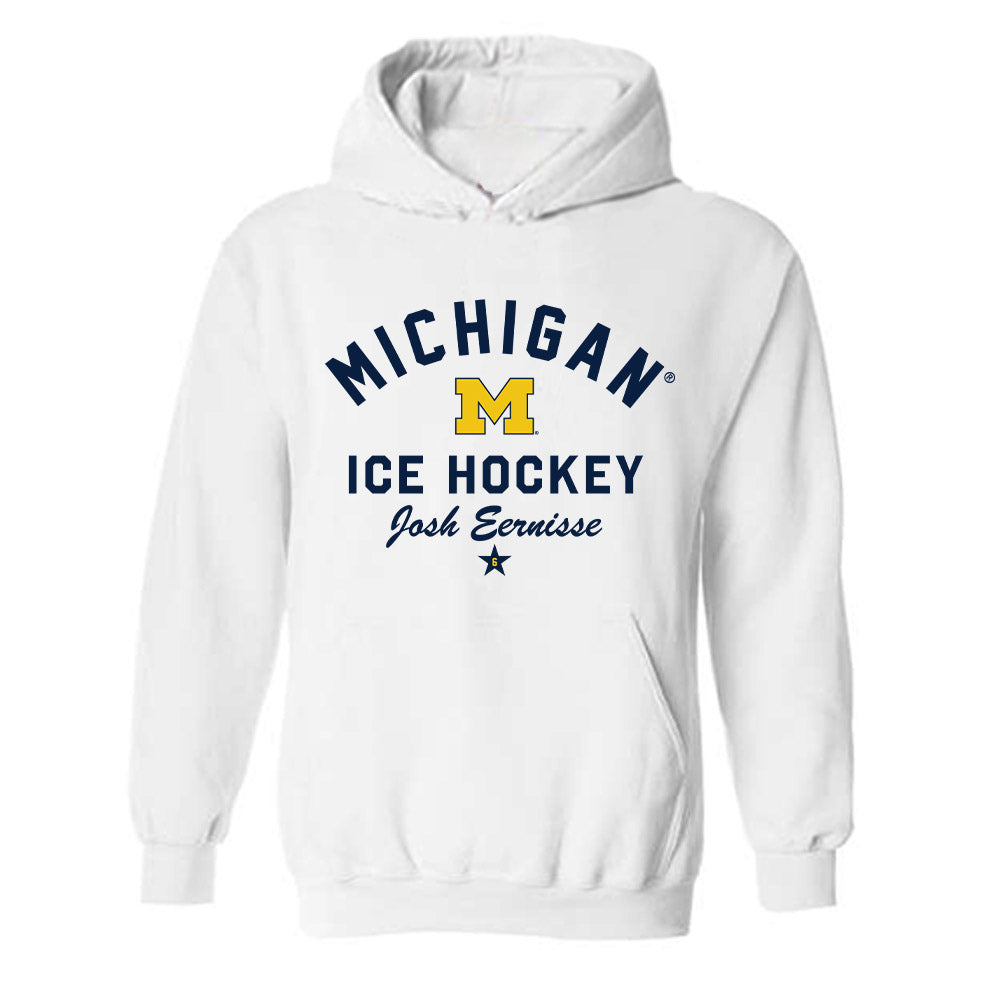 Michigan - NCAA Men's Ice Hockey : Josh Eernisse - Classic Shersey Hooded Sweatshirt-0
