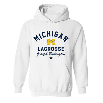 Michigan - NCAA Men's Lacrosse : Joseph Budington - Classic Shersey Hooded Sweatshirt-0