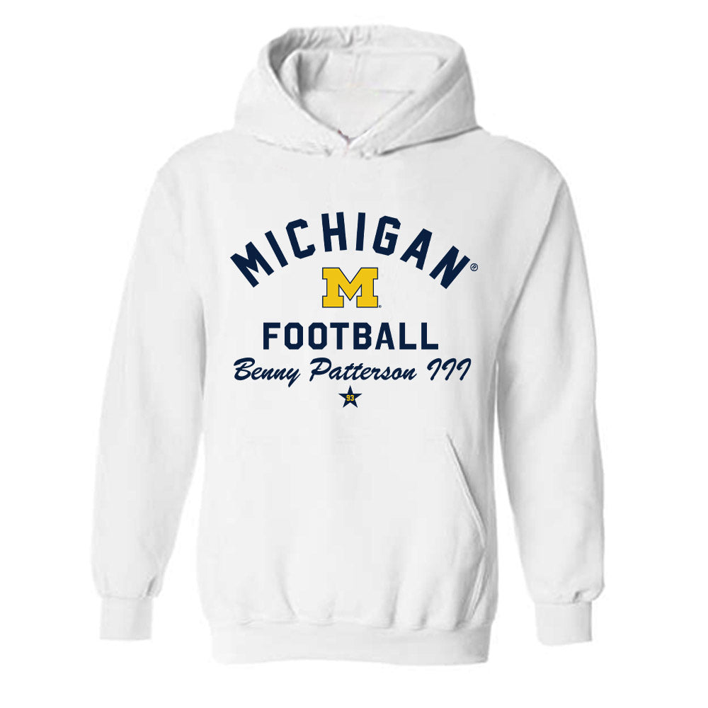 Michigan - NCAA Football : Benny Patterson III - Classic Shersey Hooded Sweatshirt-0