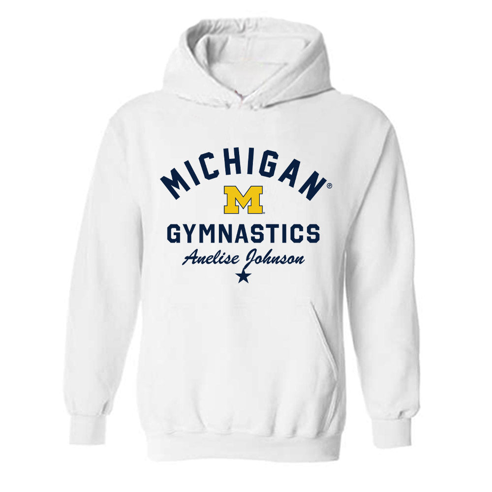 Michigan - NCAA Women's Gymnastics : Anelise Johnson - Classic Shersey Hooded Sweatshirt-0