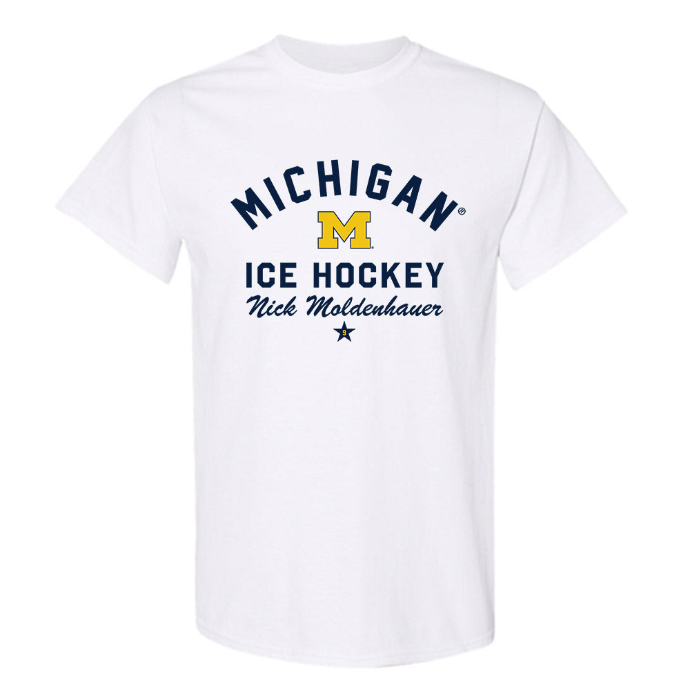 Michigan - NCAA Men's Ice Hockey : Nick Moldenhauer - Classic Shersey T-Shirt-0