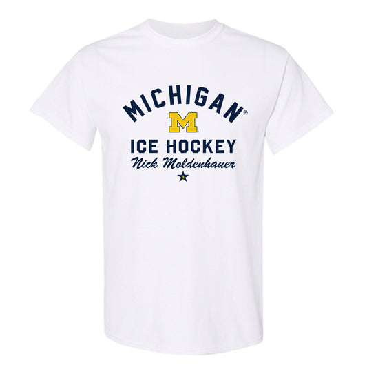 Michigan - NCAA Men's Ice Hockey : Nick Moldenhauer - Classic Shersey T-Shirt-0