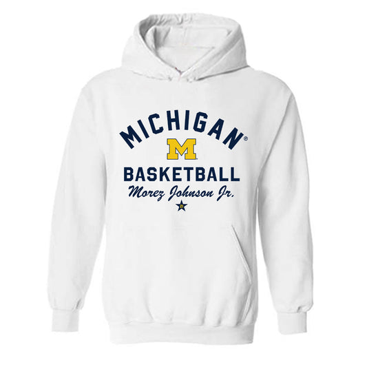 Michigan - NCAA Men's Basketball : Morez Johnson Jr. - Classic Shersey Hooded Sweatshirt-0