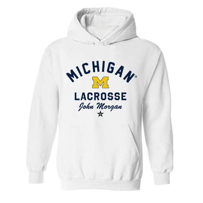 Michigan - NCAA Men's Lacrosse : John Morgan - Classic Shersey Hooded Sweatshirt-0