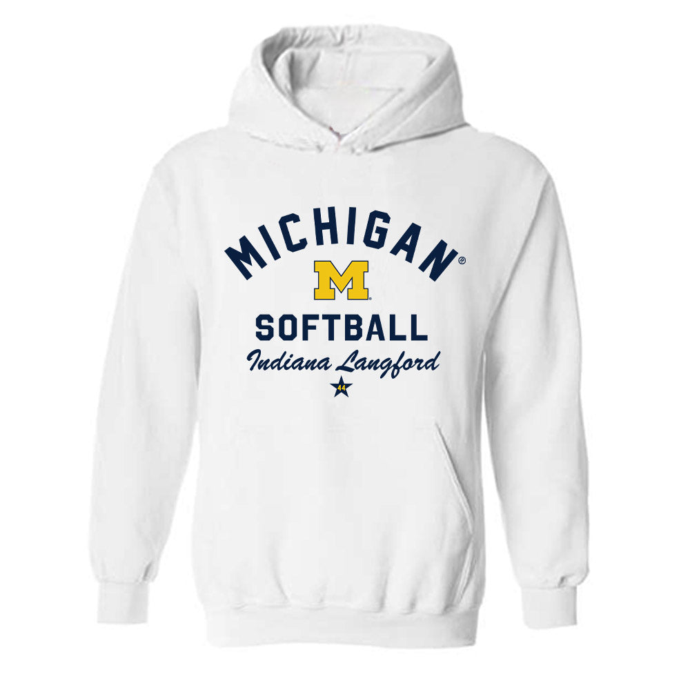 Michigan - NCAA Softball : Indiana Langford - Classic Shersey Hooded Sweatshirt-0