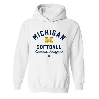 Michigan - NCAA Softball : Indiana Langford - Classic Shersey Hooded Sweatshirt-0