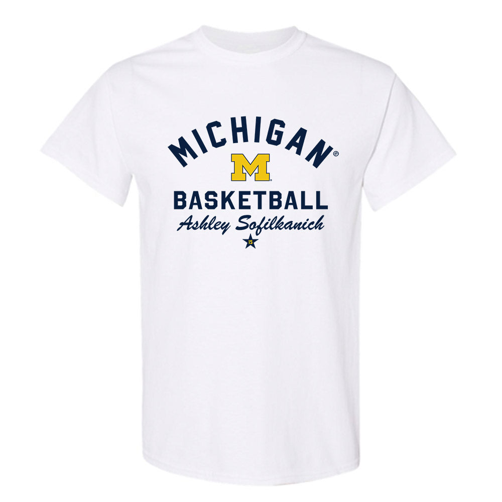 Michigan - NCAA Women's Basketball : Ashley Sofilkanich - Classic Shersey T-Shirt-0