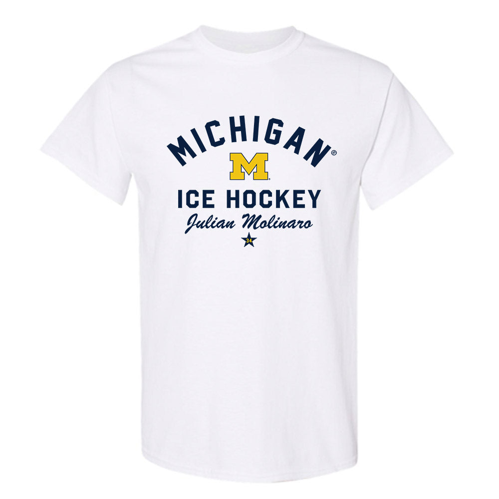 Michigan - NCAA Men's Ice Hockey : Julian Molinaro - Classic Shersey T-Shirt-0