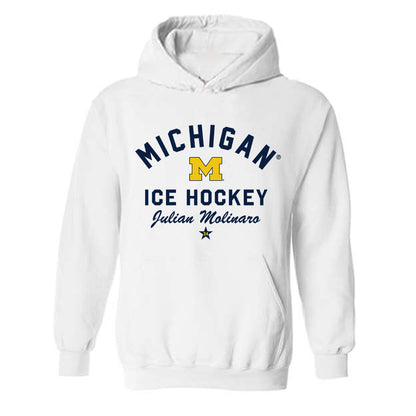 Michigan - NCAA Men's Ice Hockey : Julian Molinaro - Classic Shersey Hooded Sweatshirt-0