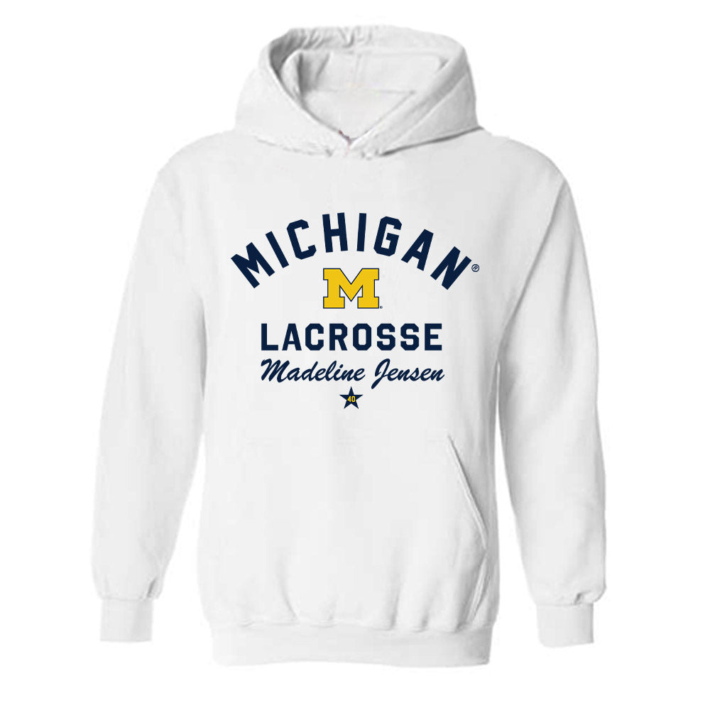 Michigan - NCAA Women's Lacrosse : Madeline Jensen - Classic Shersey Hooded Sweatshirt-0