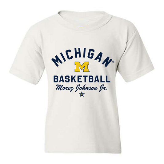Michigan - NCAA Men's Basketball : Morez Johnson Jr. - Classic Shersey Youth T-Shirt-0