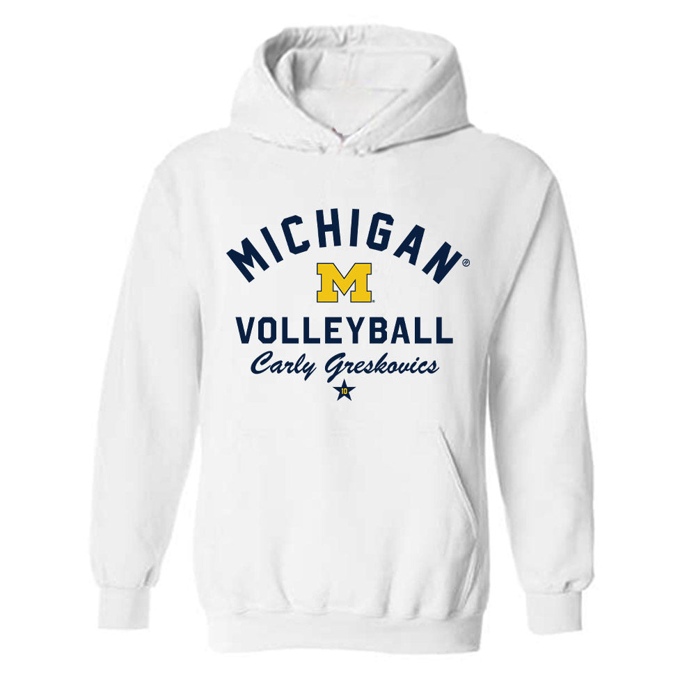 Michigan - NCAA Women's Volleyball : Carly Greskovics - Classic Shersey Hooded Sweatshirt-0