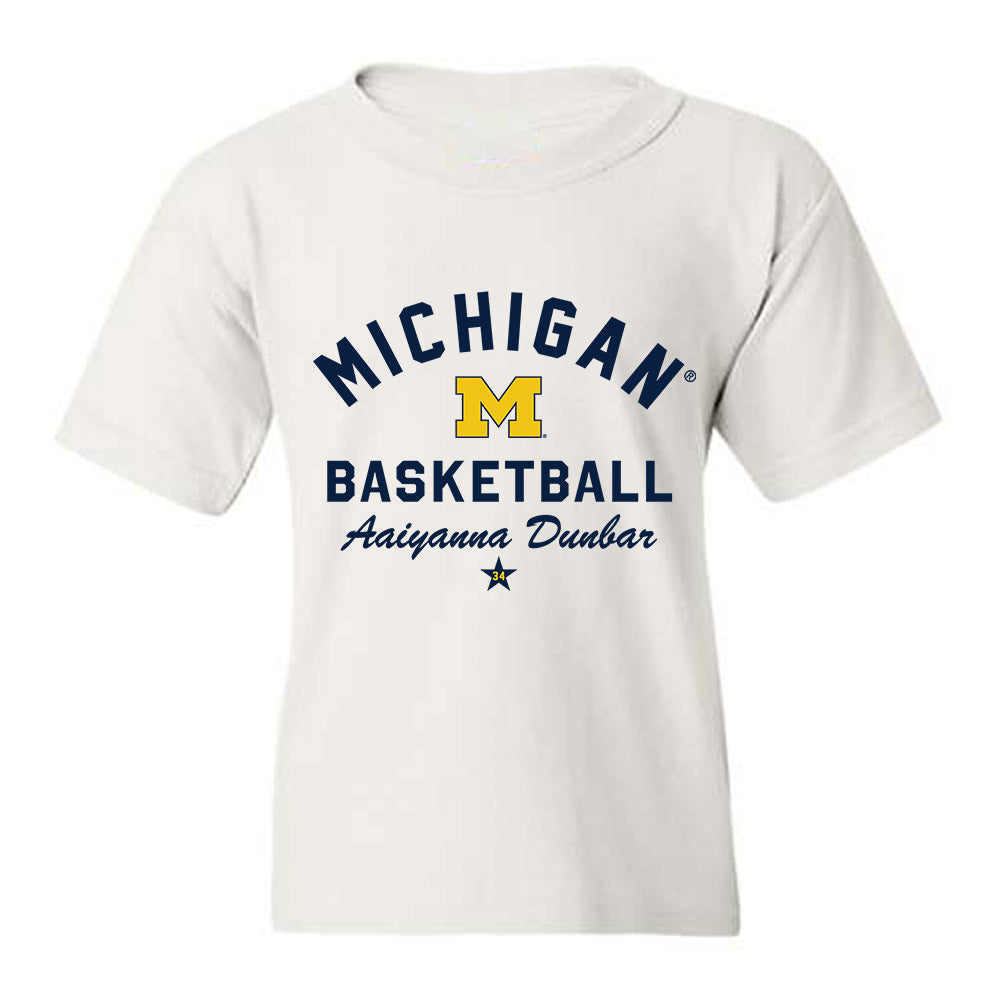 Michigan - NCAA Women's Basketball : Aaiyanna Dunbar - Classic Shersey Youth T-Shirt-0