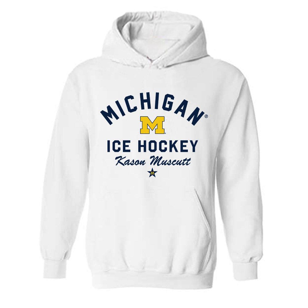 Michigan - NCAA Men's Ice Hockey : Kason Muscutt - Classic Shersey Hooded Sweatshirt-0
