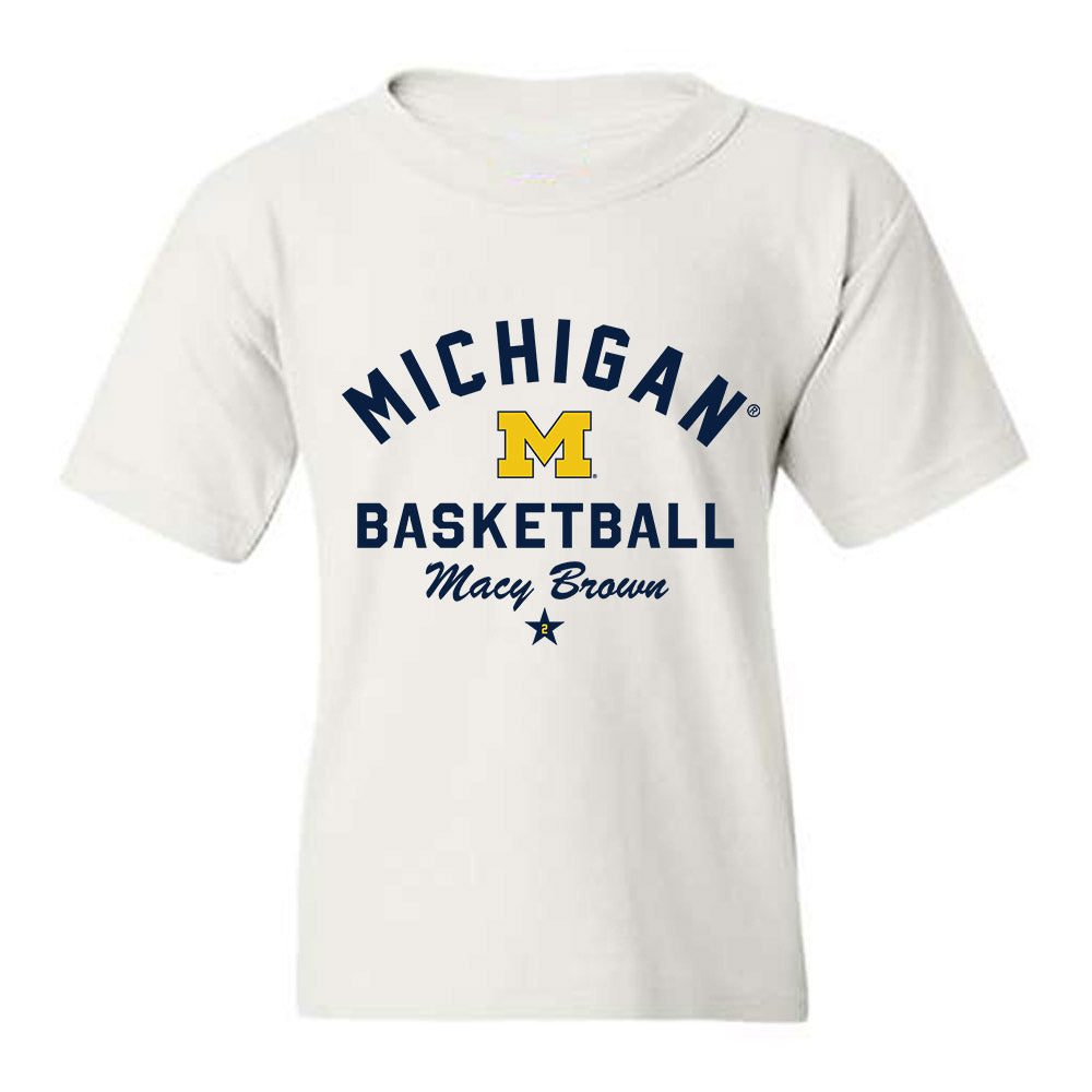 Michigan - NCAA Women's Basketball : Macy Brown - Classic Shersey Youth T-Shirt-0