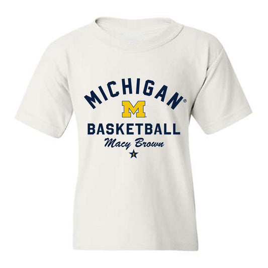 Michigan - NCAA Women's Basketball : Macy Brown - Classic Shersey Youth T-Shirt-0