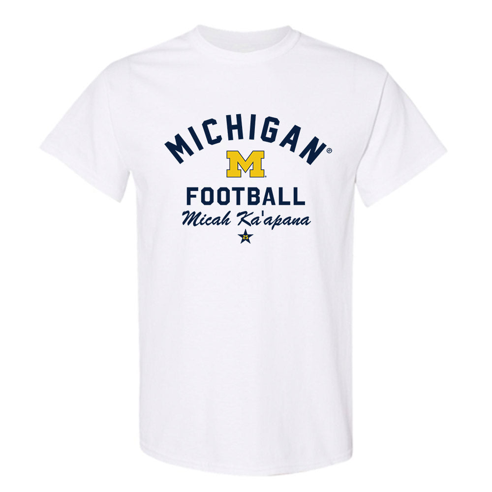 Michigan - NCAA Football : Micah Ka'apana - Classic Shersey T-Shirt-0