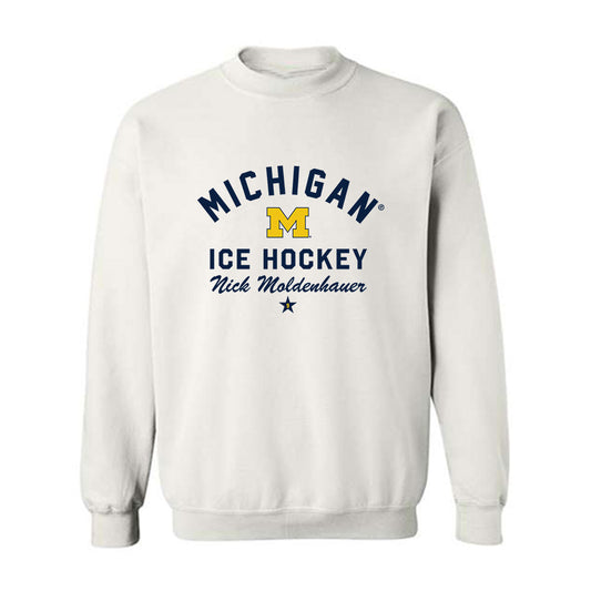 Michigan - NCAA Men's Ice Hockey : Nick Moldenhauer - Classic Shersey Crewneck Sweatshirt-0