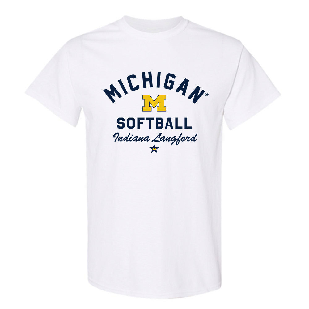 Michigan - NCAA Softball : Indiana Langford - Classic Shersey T-Shirt-0
