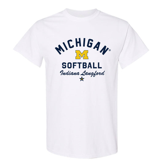 Michigan - NCAA Softball : Indiana Langford - Classic Shersey T-Shirt-0