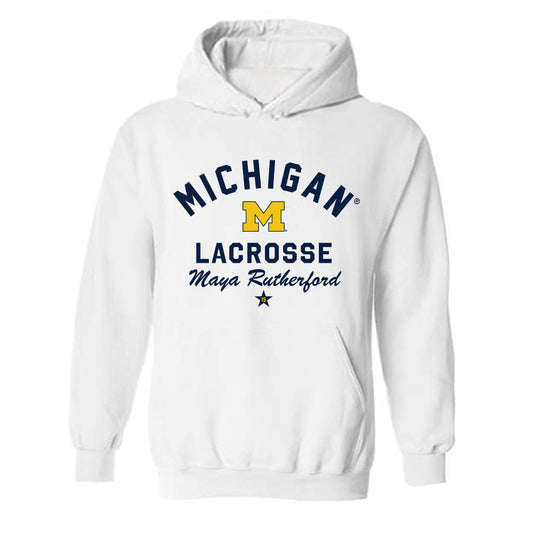 Michigan - NCAA Women's Lacrosse : Maya Rutherford - Classic Shersey Hooded Sweatshirt-0