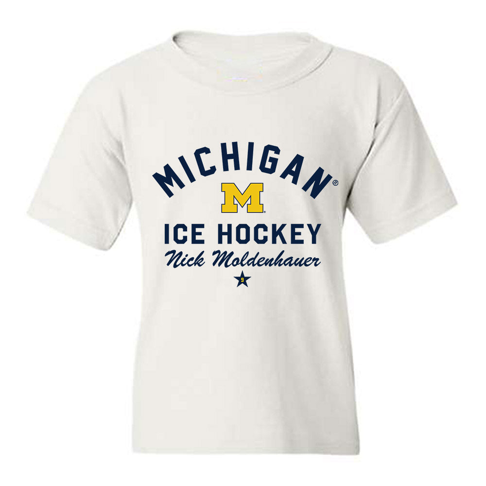 Michigan - NCAA Men's Ice Hockey : Nick Moldenhauer - Classic Shersey Youth T-Shirt-0