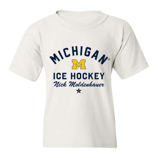 Michigan - NCAA Men's Ice Hockey : Nick Moldenhauer - Classic Shersey Youth T-Shirt-0