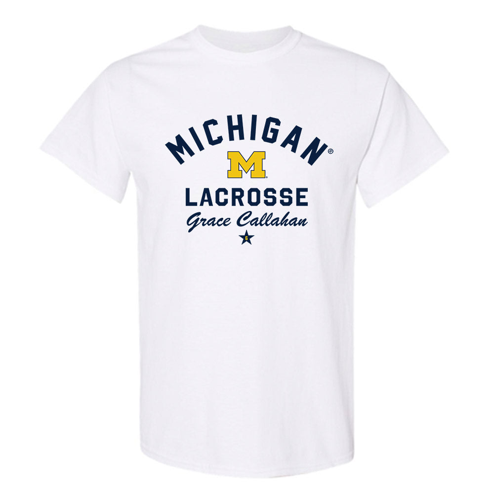 Michigan - NCAA Women's Lacrosse : Grace Callahan - Classic Shersey T-Shirt-0