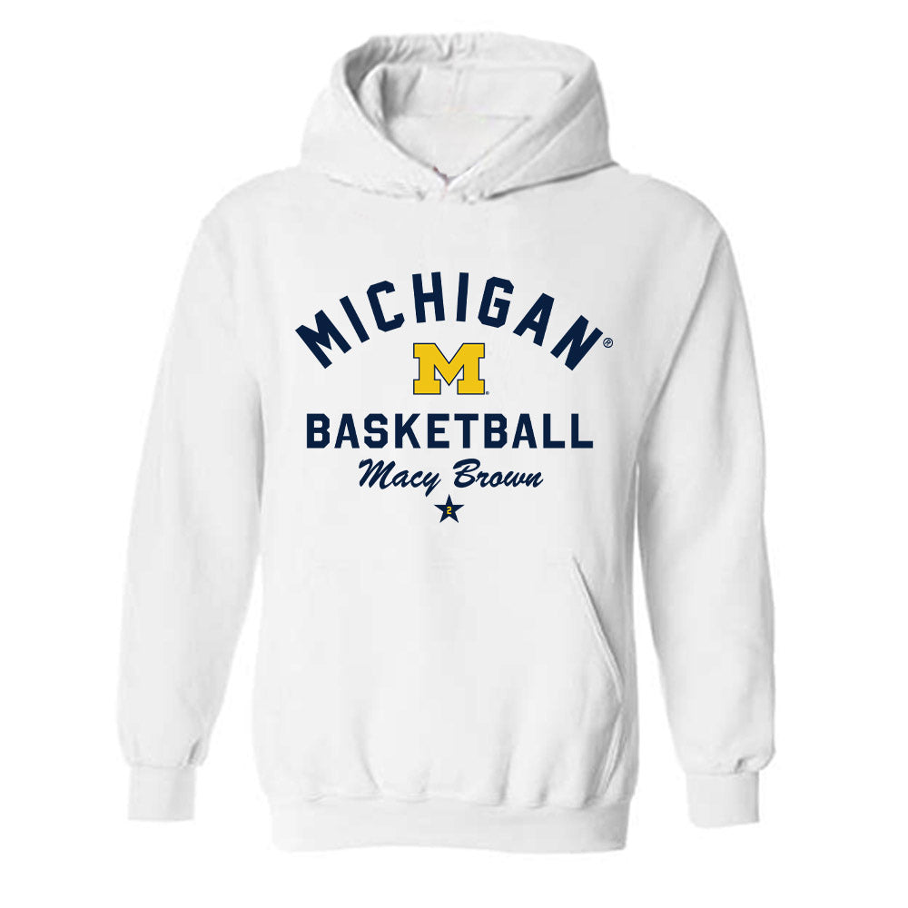 Michigan - NCAA Women's Basketball : Macy Brown - Classic Shersey Hooded Sweatshirt-0