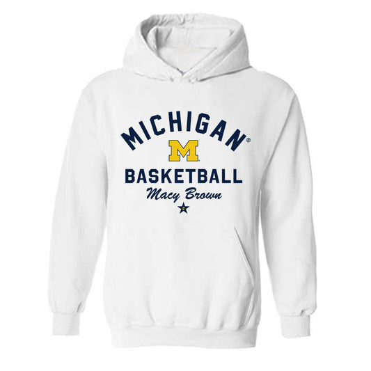 Michigan - NCAA Women's Basketball : Macy Brown - Classic Shersey Hooded Sweatshirt-0