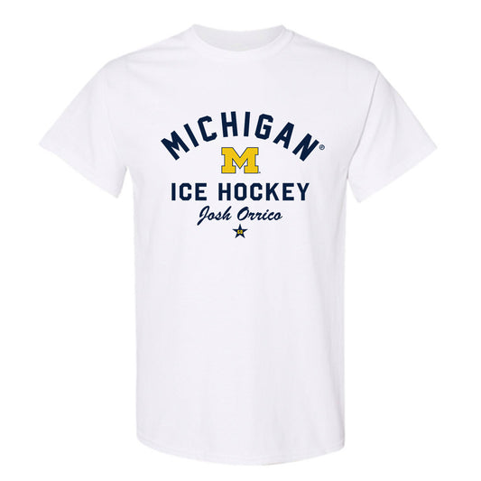 Michigan - NCAA Men's Ice Hockey : Josh Orrico - Classic Shersey T-Shirt-0