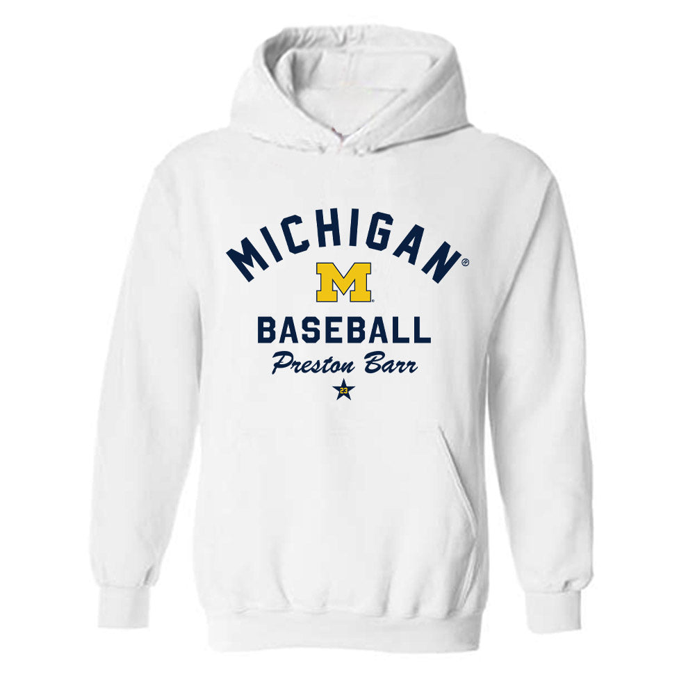 Michigan - NCAA Baseball : Preston Barr - Classic Shersey Hooded Sweatshirt-0