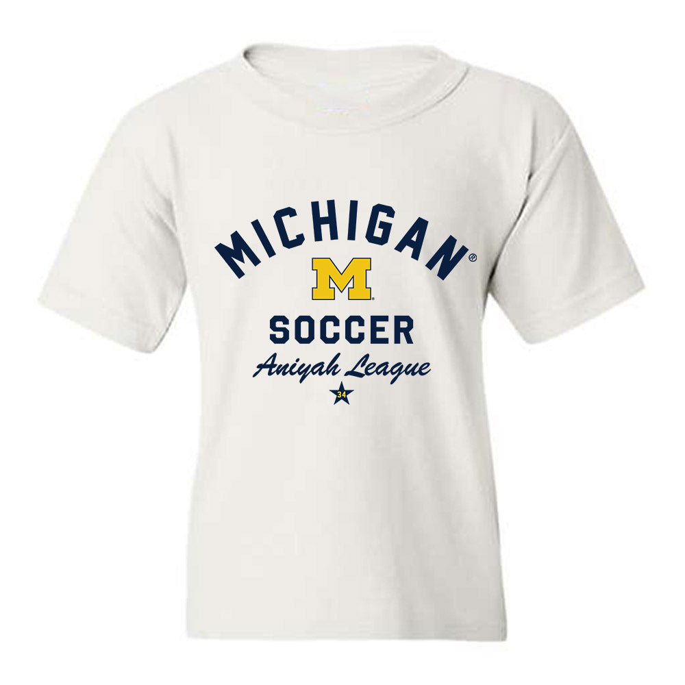 Michigan - NCAA Women's Soccer : Aniyah League - Classic Shersey Youth T-Shirt-0