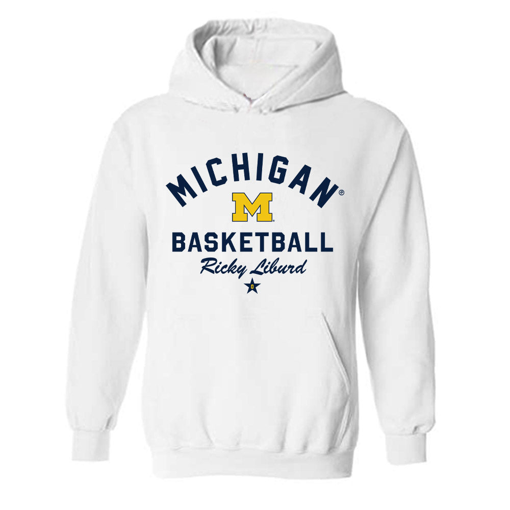 Michigan - NCAA Men's Basketball : Ricky Liburd - Classic Shersey Hooded Sweatshirt-0