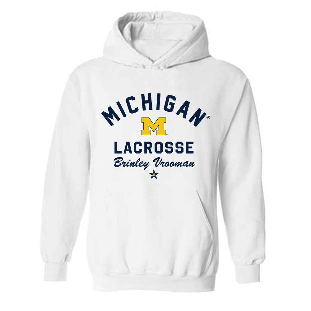 Michigan - NCAA Women's Lacrosse : Brinley Vrooman - Classic Shersey Hooded Sweatshirt-0