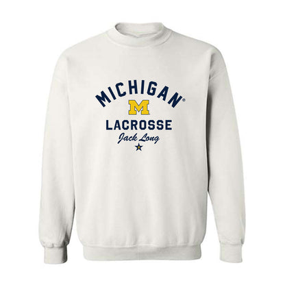Michigan - NCAA Men's Lacrosse : Jack Long - Classic Shersey Crewneck Sweatshirt-0