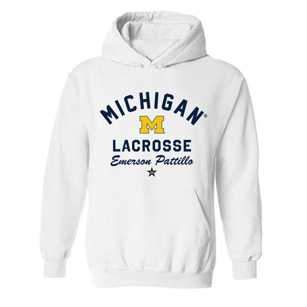 Michigan - NCAA Women's Lacrosse : Emerson Pattillo - Classic Shersey Hooded Sweatshirt-0