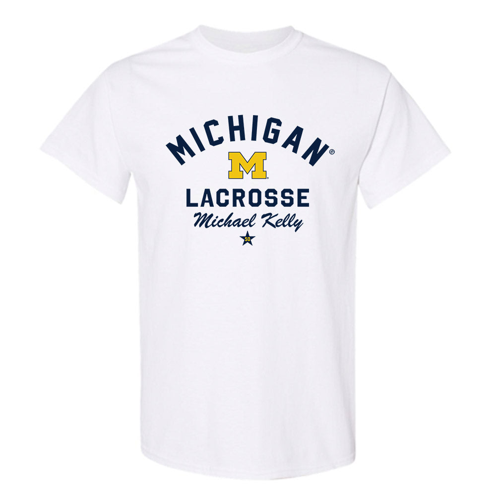 Michigan - NCAA Men's Lacrosse : Michael Kelly - Classic Shersey T-Shirt-0