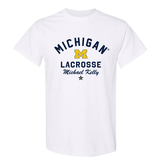 Michigan - NCAA Men's Lacrosse : Michael Kelly - Classic Shersey T-Shirt-0